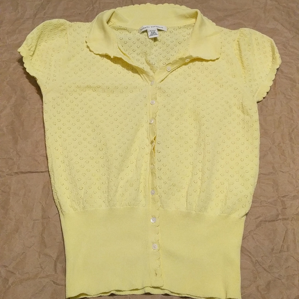 Banana Republic Petite Yellow Buttoned Blouse Size PXS